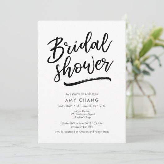 Invitation à la douche nuptiale (Debout devant)