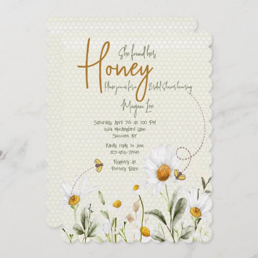 Invitation à la douche nuptiale (Devant / Derrière)