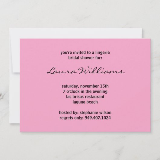 Invitation à la douche nuptiale (Devant)
