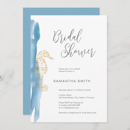 Invitation à la douche nuptiale (Devant / Derrière)