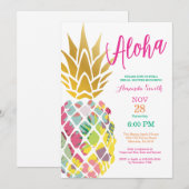 Invitation à la douche nuptiale à ananas tropical (Devant / Derrière)