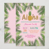 Invitation à la douche nuptiale à ananas tropical (Devant / Derrière)