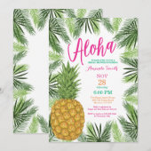 Invitation à la douche nuptiale à ananas tropical (Devant / Derrière)