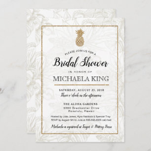 Invitation à la douche nuptiale à ananas tropical