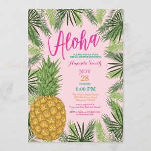 Invitation à la douche nuptiale à ananas tropical