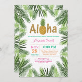 Invitation à la douche nuptiale à ananas tropical (Devant / Derrière)