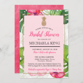 Invitation à la douche nuptiale à ananas tropicale (Devant / Derrière)