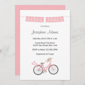 Invitation à la douche nuptiale à bicyclette à fle (Devant / Derrière)