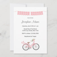 Invitation à la douche nuptiale à bicyclette à fle