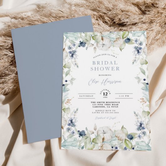 Invitation à la douche nuptiale à cadre floral d'h