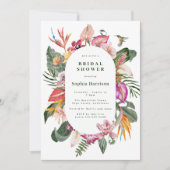 Invitation à la douche nuptiale à cadre floral tro (Devant)