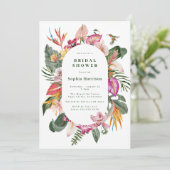 Invitation à la douche nuptiale à cadre floral tro (Debout devant)