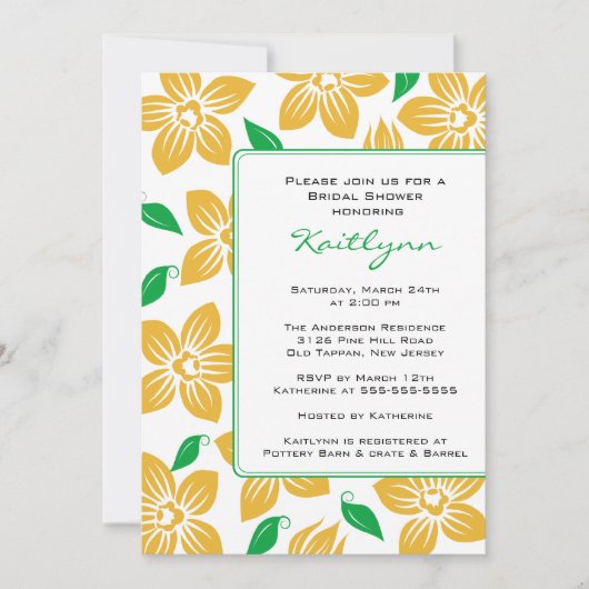 Invitation à la douche nuptiale à cadre orchidées  (Devant)