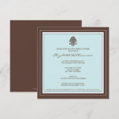 Invitation à la douche nuptiale à cadre simple (aq (Devant / Derrière)
