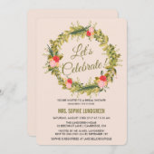 Invitation à la douche nuptiale à couronne de fleu (Devant / Derrière)