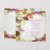 Invitation à la douche nuptiale à feuilles mauves (Devant / Derrière)