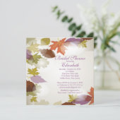 Invitation à la douche nuptiale à feuilles mauves (Debout devant)