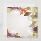 Invitation à la douche nuptiale à feuilles mauves (Dos)