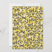 Invitation à la douche nuptiale à feuilles noires (Dos)