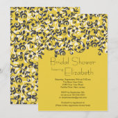 Invitation à la douche nuptiale à feuilles noires (Devant / Derrière)