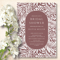 Invitation à la douche nuptiale à feuilles Roses p