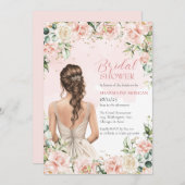 Invitation à la douche nuptiale à fleurs blanches (Devant / Derrière)