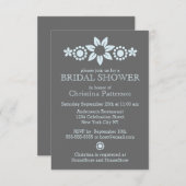 Invitation à la douche nuptiale à fleurs bleues (Devant / Derrière)