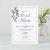 Invitation à la douche nuptiale à fleurs bleues (Debout devant)