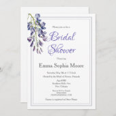 Invitation à la douche nuptiale à fleurs bleues (Devant / Derrière)