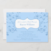 Invitation à la douche nuptiale à fleurs bleues (Devant)