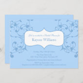Invitation à la douche nuptiale à fleurs bleues (Devant / Derrière)