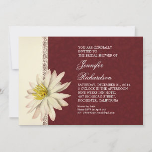 invitation à la douche nuptiale à fleurs damas