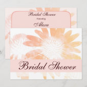 Invitation à la douche nuptiale à fleurs de pêche  (Devant / Derrière)