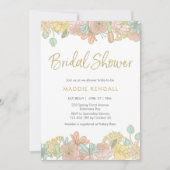 Invitation à la douche nuptiale à fleurs de printe (Devant)