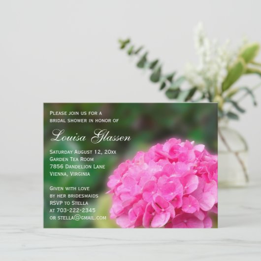 Invitation à la douche nuptiale à fleurs d'Hydrang (Debout devant)