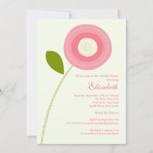 Invitation à la douche nuptiale à fleurs roses mod