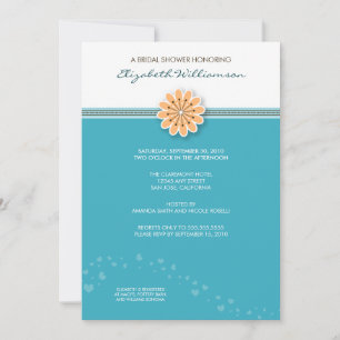 Invitation à la douche nuptiale à fleurs simple (a