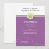 Invitation à la douche nuptiale à fleurs simple (l (Devant / Derrière)