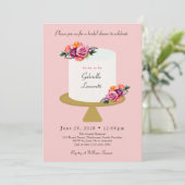 Invitation à la douche nuptiale à gâteau floral ro (Debout devant)