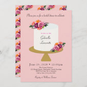 Invitation à la douche nuptiale à gâteau floral ro (Devant / Derrière)