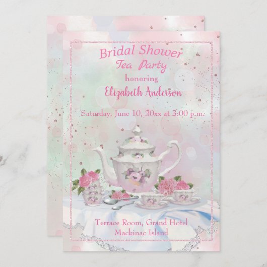 Invitation à la douche nuptiale à haute teneur en  (Devant / Derrière)