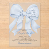 Invitation à la douche nuptiale à la béquille bleu (Recto)