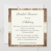 Invitation à la douche nuptiale à la crème rustiqu (Dos)