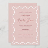 Invitation à la douche nuptiale à la frontière bla (Devant / Derrière)