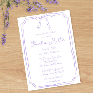 Invitation à la douche nuptiale à la main de Whims