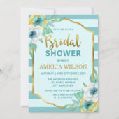 Invitation à la douche nuptiale à la menthe et aux (Devant)