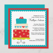 Invitation à la douche nuptiale à la mode de Cake (Devant / Derrière)