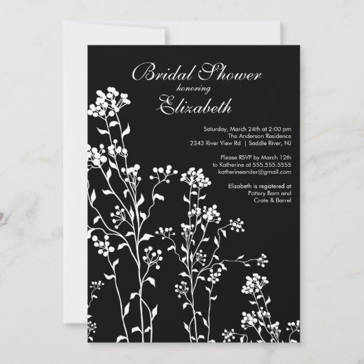 Invitation à la douche nuptiale à la morue noire b (Devant)