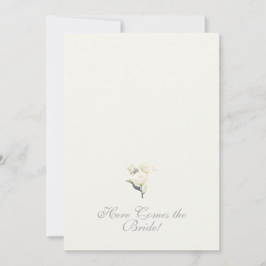 Invitation à la douche nuptiale à la rose blanche (Dos)
