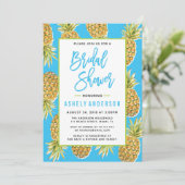 Invitation à la douche nuptiale à l'ananas bleu (Debout devant)
